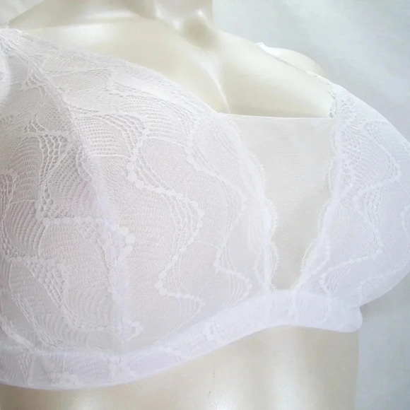XL X-LARGE Paramour 145046 Bette Galloon Lace Bralette White NWT - Picture 4 of 9